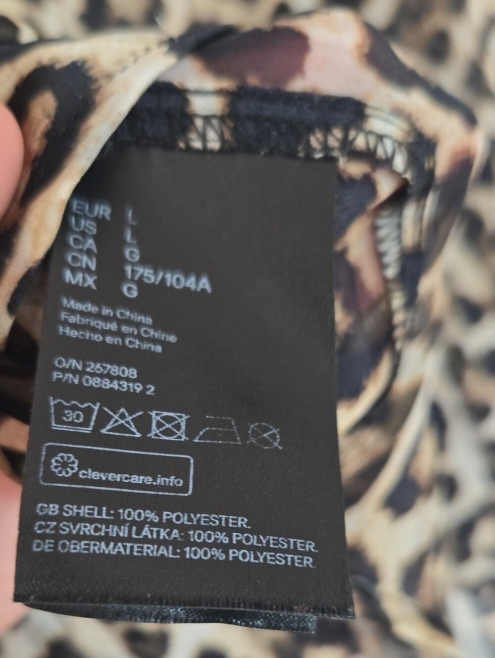 H&M Leopard Print Sheer Crepe Blouse Stand Collar Large - Picture 11 of 12